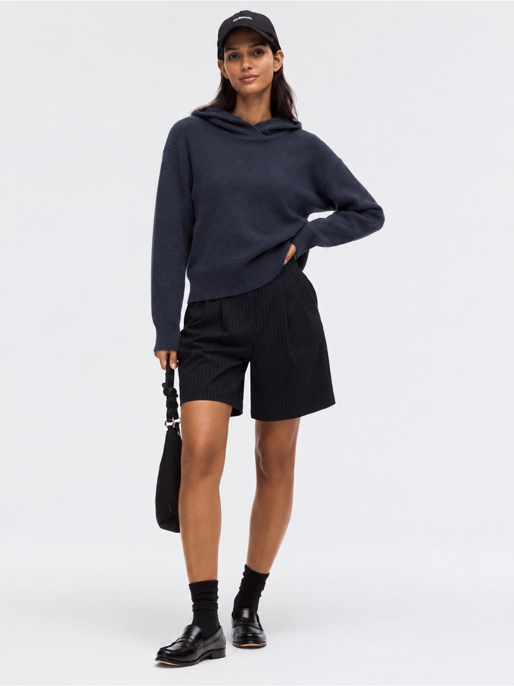 NakedCashmere Black Pinstripe Bermuda Shorts